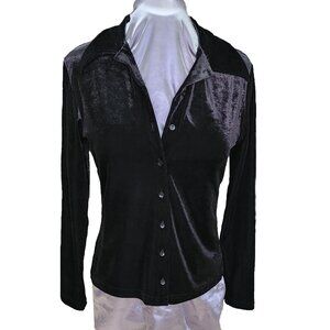 Vintage Black Stretch Velvet Blouse